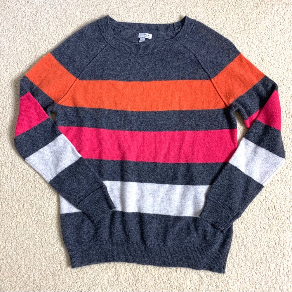 Halogen Cashmere Striped Scoopneck Sweater
